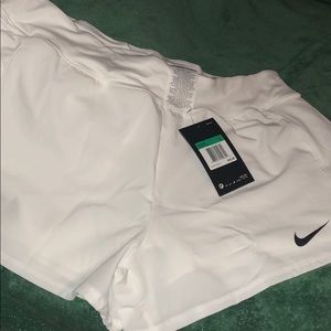 White Nike woman’s dri-fit shorts